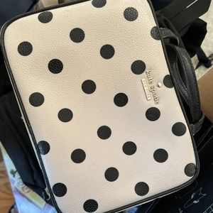 Kate Spade Black and Cream Polka Dot Cosmetic Bag